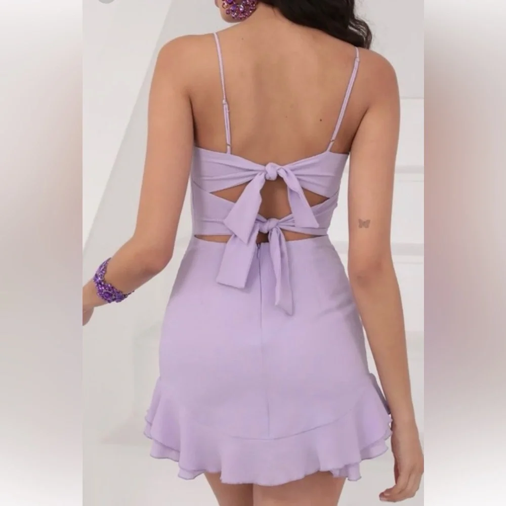 Lucy in the Sky Lilac Mini Dress - Picture 2 of 5